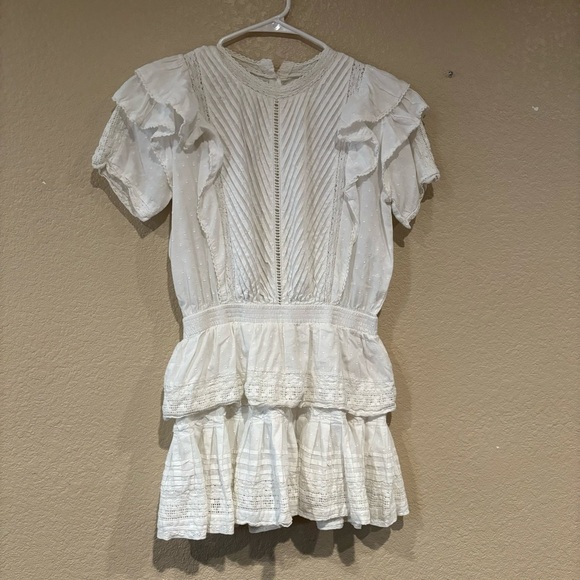 Elegant White Ruffled Mini Dress - Picture 4 of 12